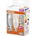 ZESTAW 2x Ściemniana żarówka LED RGBW B38 E14/4,9W/230V 2700K + zdalne sterowanie - Osram