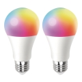 ZESTAW 2x Ściemniana żarówka LED RGBW MESH Smart A60 E27/12W/230V 2700-6500K + zdalne sterowanie - Aigostar