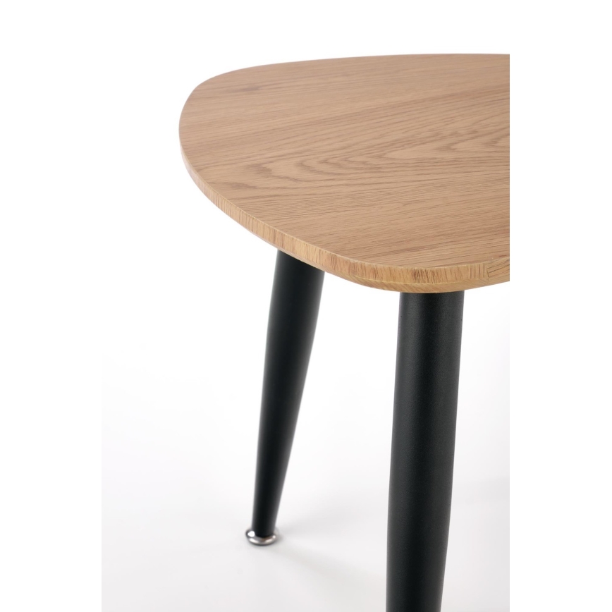 ZESTAW 2x Stół składany NICEA śr. 40/60 cm złoty dąb/czarny