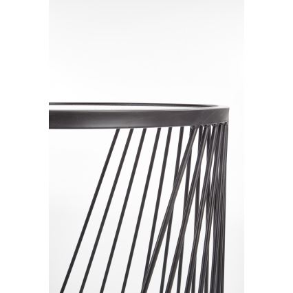 ZESTAW 2x Stolik kawowy ANTILLA śr. 42/50 cm czarny/przydymiony