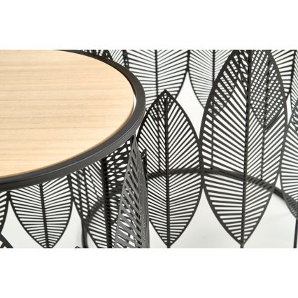 ZESTAW 2x Stolik kawowy FOLLA śr. 33/40 cm czarny