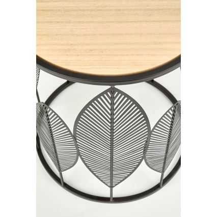 ZESTAW 2x Stolik kawowy FOLLA śr. 33/40 cm czarny