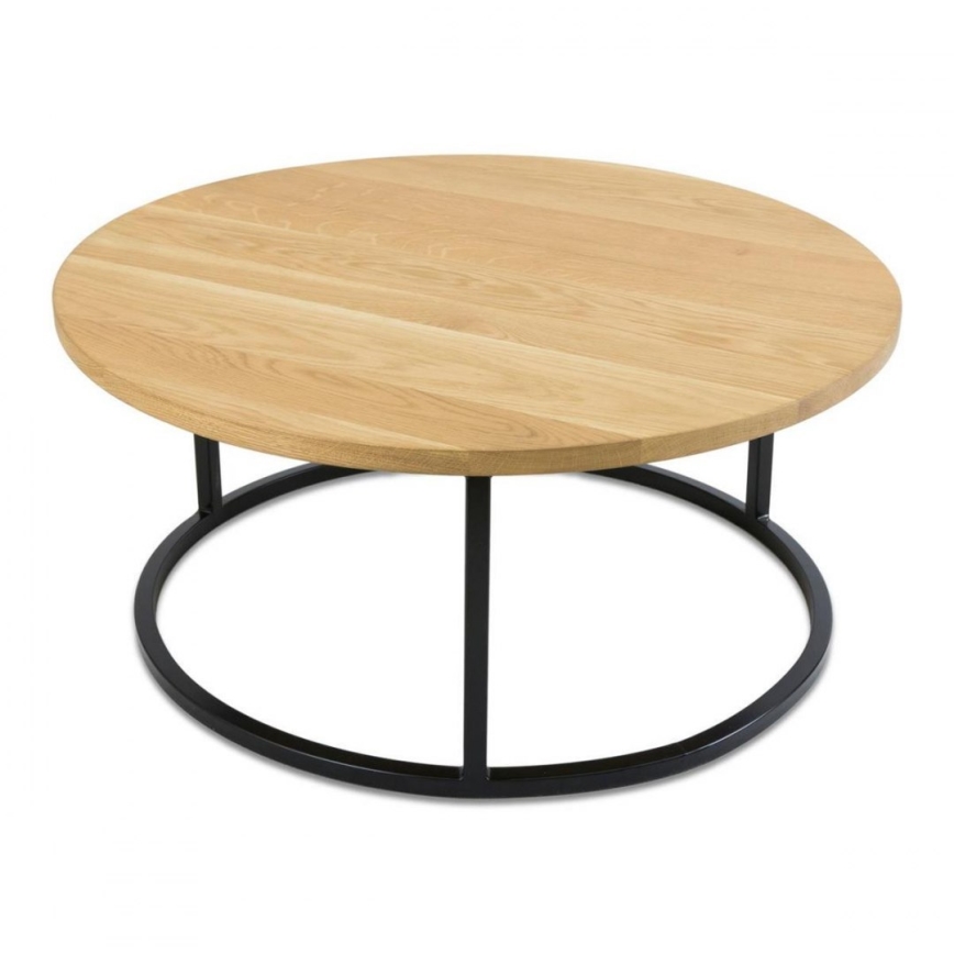 ZESTAW 2x Stolik kawowy OAKLOFT 38x90 cm czarny/dąb