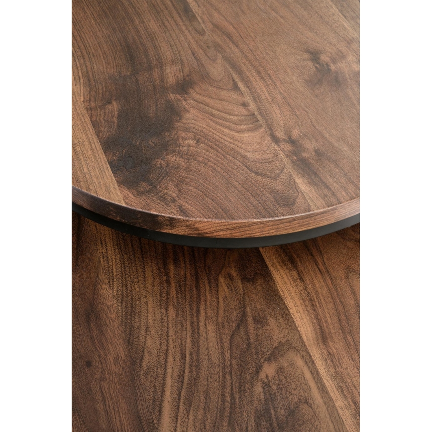 ZESTAW 2x Stolik kawowy OREO śr. 43/53 cm czarny/orzech