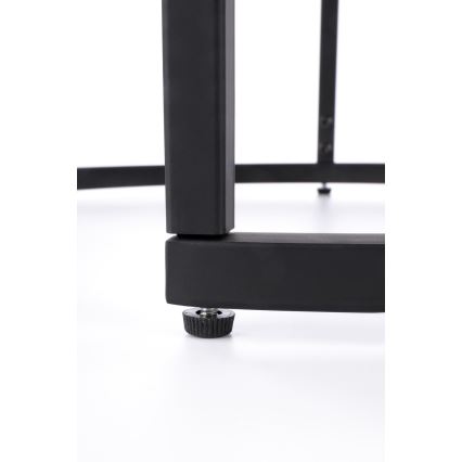 ZESTAW 2x Stolik kawowy OREO śr. 43/53 cm czarny/orzech