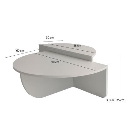 ZESTAW 2x Stolik kawowy PODIUM biały