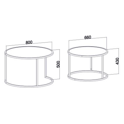 ZESTAW 2x Stolik kawowy TAMBUR biały