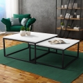 ZESTAW 2x stolików kawowych DUAL 76x76/66x66 cm czarny/biały