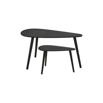 ZESTAW 2x stolików kawowych SOLE 60/80x30/40 cm czarny