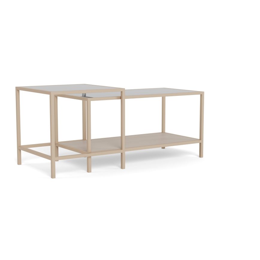 Zestaw 2x stolików konferencyjnych SARON 90x50 cm szary/przezroczysty