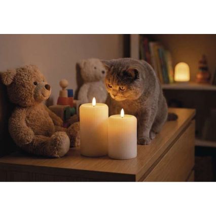Zestaw 2x świec LED, zasilanie 4xAA + pilot zdalnego sterowania