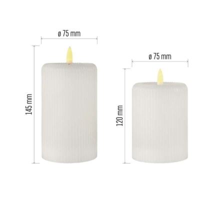 Zestaw 2x świec LED, zasilanie 4xAA + pilot zdalnego sterowania