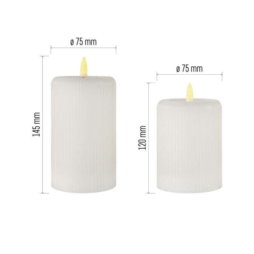 Zestaw 2x świec LED, zasilanie 4xAA + pilot zdalnego sterowania