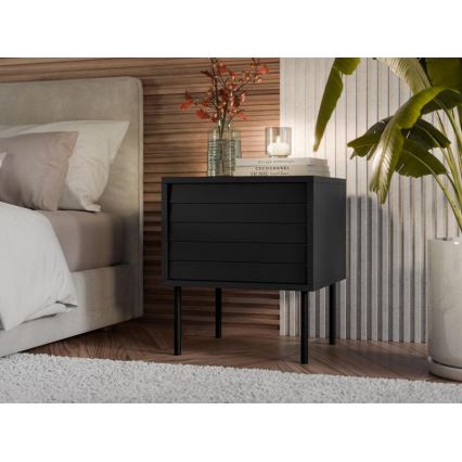 ZESTAW 2x Szafka nocna CORTINA 51x45 cm czarny