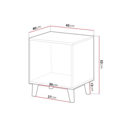 ZESTAW 2x Szafka nocna VAMOS 52x45 cm antracyt