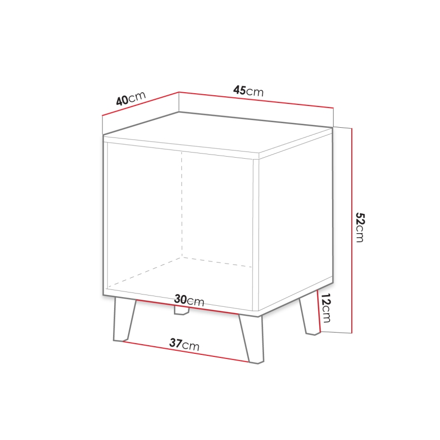 ZESTAW 2x Szafka nocna VAMOS 52x45 cm antracyt