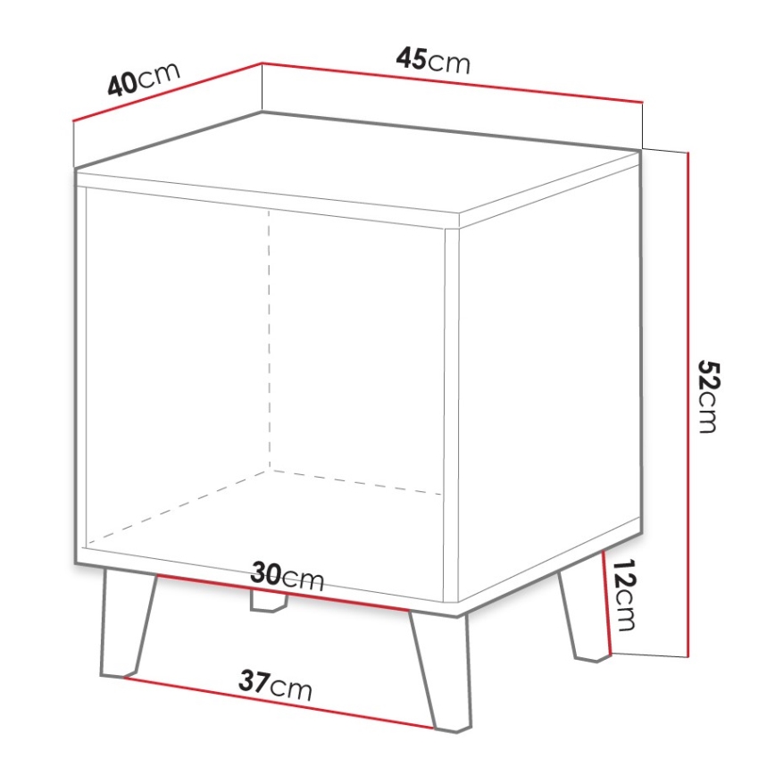ZESTAW 2x Szafka nocna VAMOS 52x45 cm brązowe