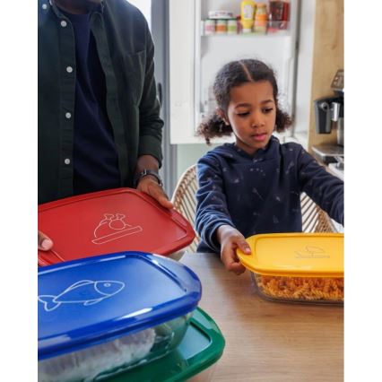 ZESTAW 2x Szklane pojemniki na żywność PYREX 1,2/2,5 l