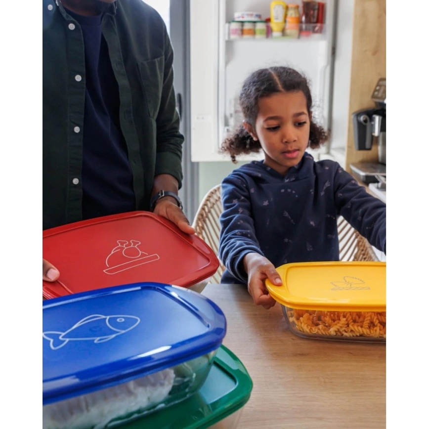 Zestaw 2x szklanych pojemników na żywność PYREX 1,2/2,5 l