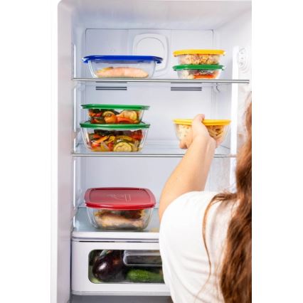 ZESTAW 2x szklanych pojemników na żywność PYREX 1,2/2,5 l