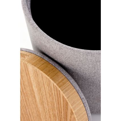 ZESTAW 2x Taboret AVIKO śr. 38/45 cm szary/beżowy
