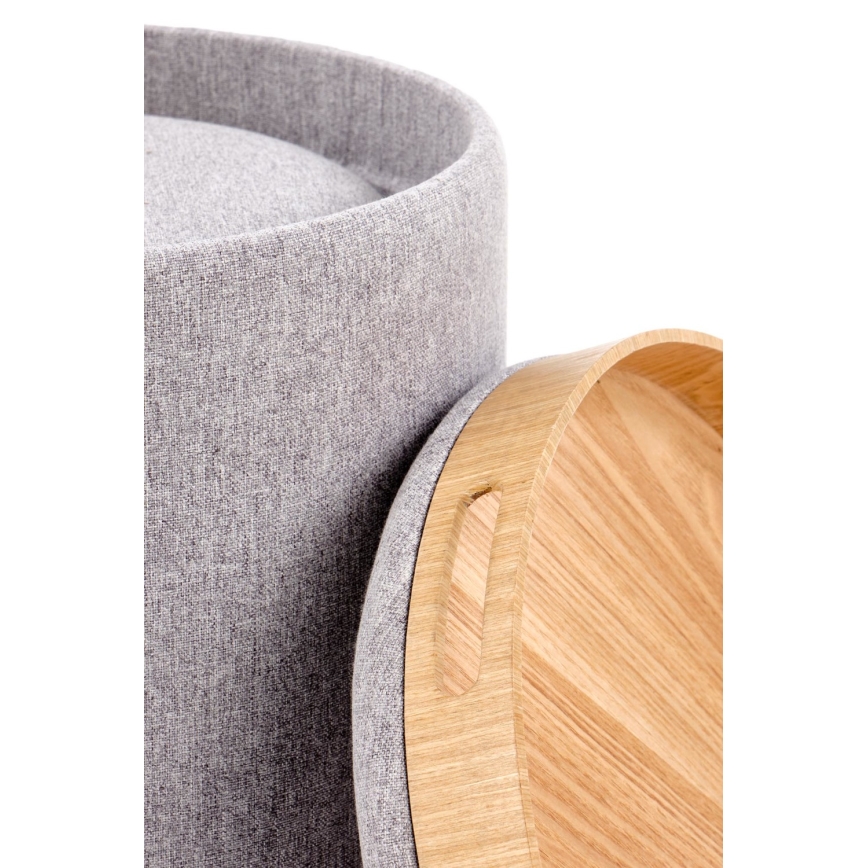 ZESTAW 2x Taboret AVIKO śr. 38/45 cm szary/beżowy