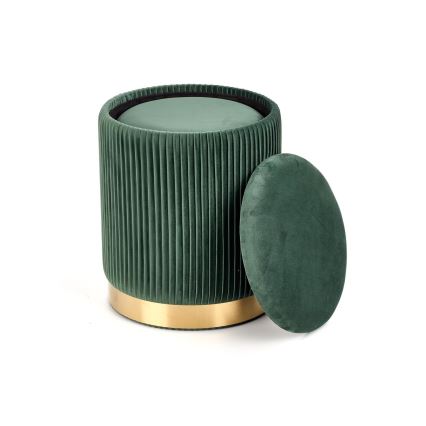 ZESTAW 2x Taboret MONTY śr. 36/44 cm zielony/złoty