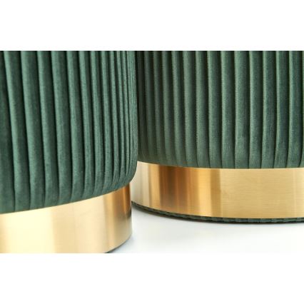 ZESTAW 2x Taboret MONTY śr. 36/44 cm zielony/złoty