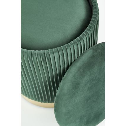 ZESTAW 2x Taboret MONTY śr. 36/44 cm zielony/złoty