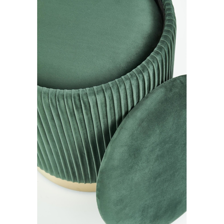 ZESTAW 2x Taboret MONTY śr. 36/44 cm zielony/złoty