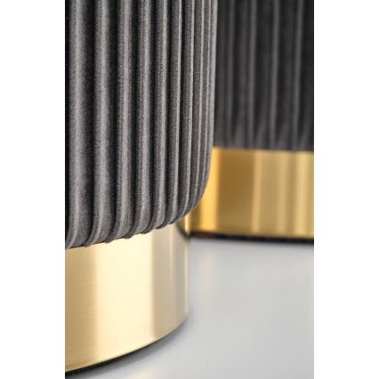 ZESTAW 2x Taboret MONTY śr. 36/66 cm szary/złoty