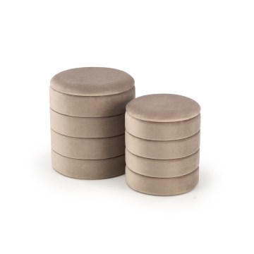 Zestaw 2x taboretów PAX śr. 33/40 cm taupe
