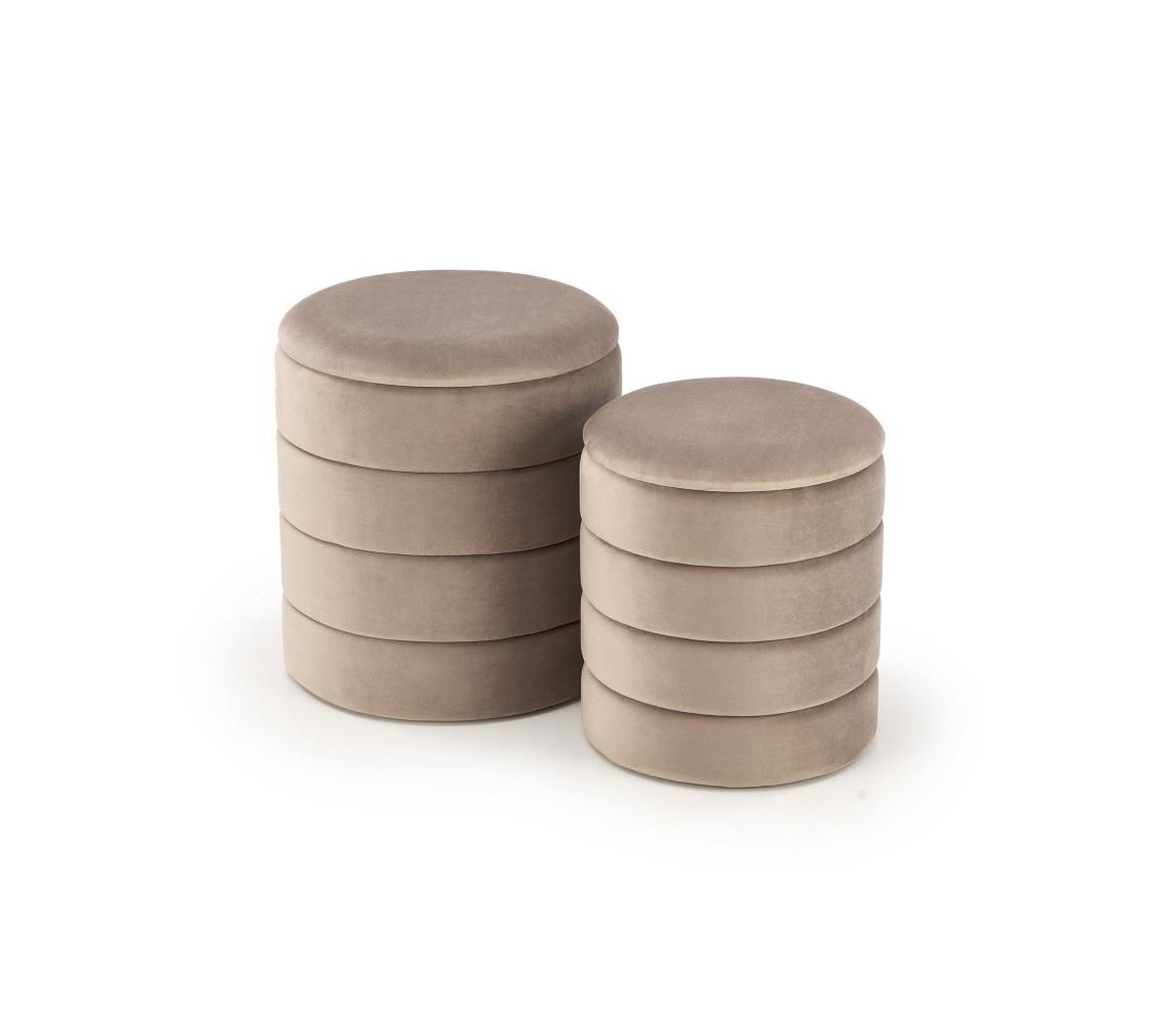 Zestaw 2x taboretów PAX śr. 33/40 cm taupe