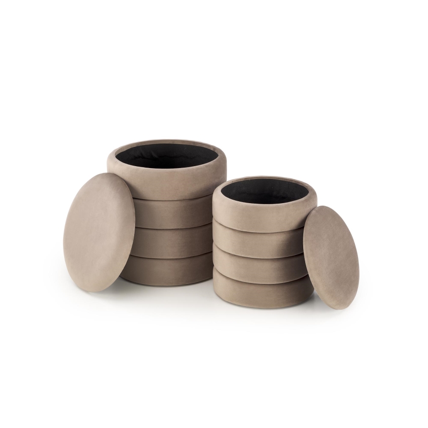 Zestaw 2x taboretów PAX śr. 33/40 cm taupe