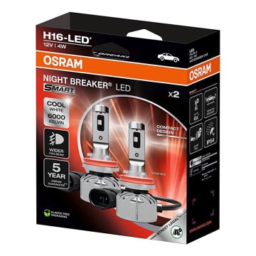 Zestaw 2x żarówek samochodowych LED NIGHT BREAKER SMART H16 PGJ19-3/4W/12V 6000K - Osram
