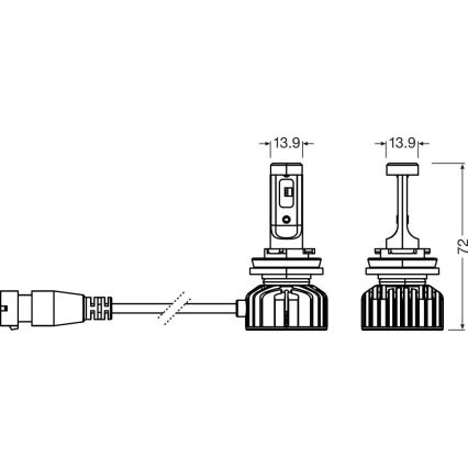 Zestaw 2x żarówek samochodowych LED NIGHT BREAKER SMART H16 PGJ19-3/4W/12V 6000K - Osram