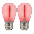 ZESTAW 2x Żarówka LED PARTY E27/0,3W/36V czerwona