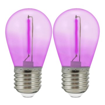 ZESTAW 2x Żarówka LED PARTY E27/0,3W/36V fioletowa