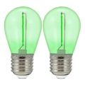 ZESTAW 2x Żarówka LED PARTY E27/0,3W/36V zielona
