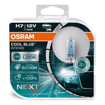 ZESTAW 2x Żarówka samochodowa COOL NIEBIESKI H7 PX26d/55W/12V 5000K - Osram
