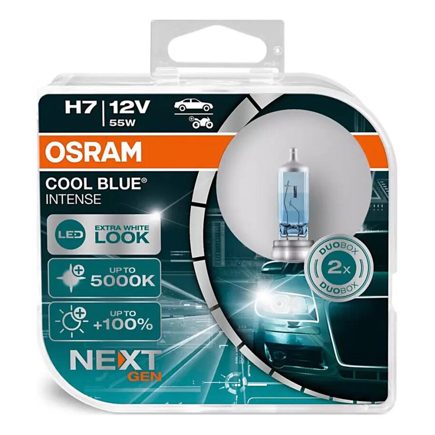 ZESTAW 2x Żarówka samochodowa COOL NIEBIESKI H7 PX26d/55W/12V 5000K - Osram