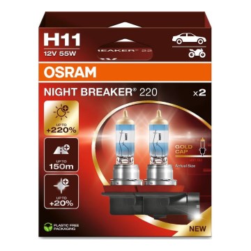 ZESTAW 2x Żarówka samochodowa NIGHT BREAKER H11 PGJ19-2/55W/12V - Osram