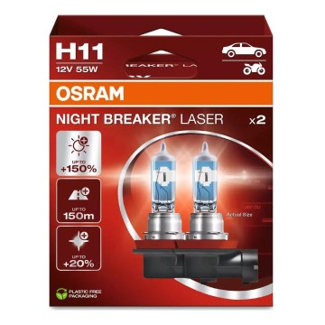 ZESTAW 2x Żarówka samochodowa NIGHT BREAKER H11 PGJ19-2/55W/12V - Osram