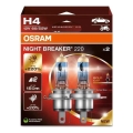 ZESTAW 2x Żarówka samochodowa NIGHT BREAKER H4 P43t/60/55W/12V - Osram