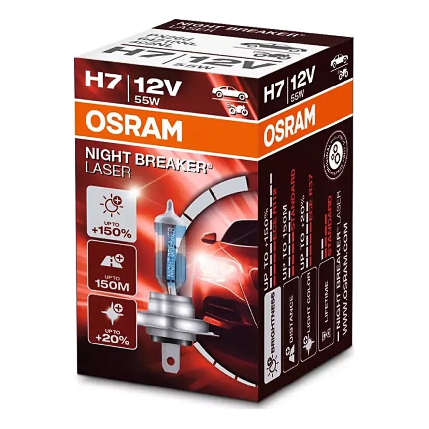 ZESTAW 2x Żarówka samochodowa NIGHT BREAKER H7 PX26d/55W/12V - Osram