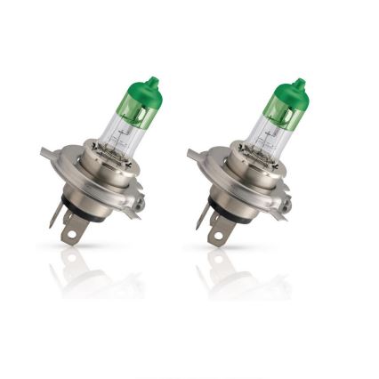 ZESTAW 2x Żarówka samochodowa Philips COLOR VISION 12342CVPYS2 H4 P43t-38/55W/12V