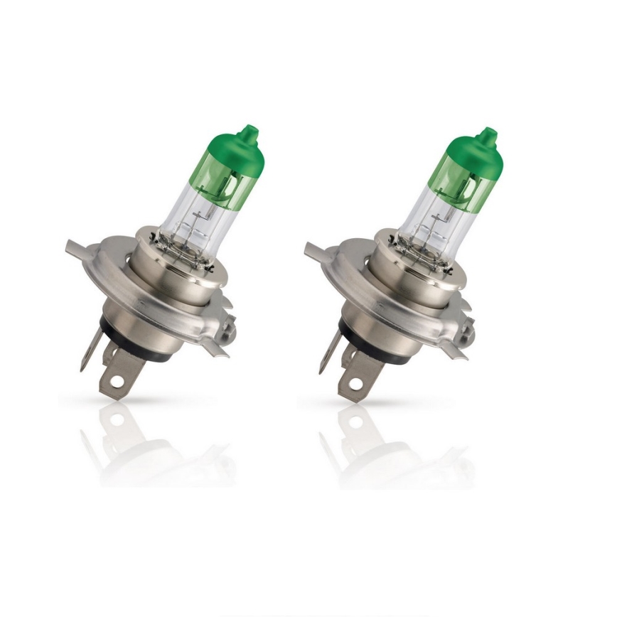 ZESTAW 2x Żarówka samochodowa Philips COLOR VISION 12342CVPYS2 H4 P43t-38/55W/12V