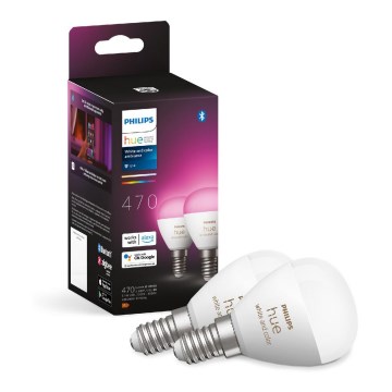 ZESTAW 2x Żarówka ściemnialna LED RGBW Philips Hue White And Color Ambiance P45 E14/5,1W/230V 2000-6500K