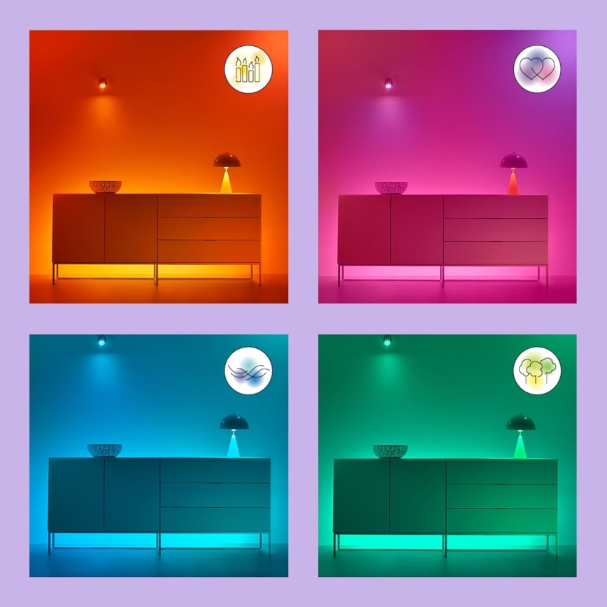 ZESTAW 2x Żarówka ściemniana LED RGBW C37 E14/4,9W/230V 2200-6500K Wi-Fi - WiZ