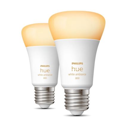 Zestaw 2×LED ściemnialna żarówka Philips Hue WHITE AMBIANCE E27/6W/230V 2200-6500K